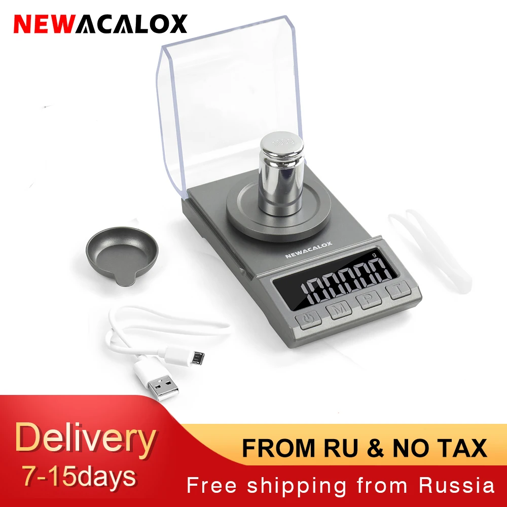 Карманные Цифровые Мини весы NEWACALOX 50 г/200 г * 0 001 для быстрой зарядки высокоточные