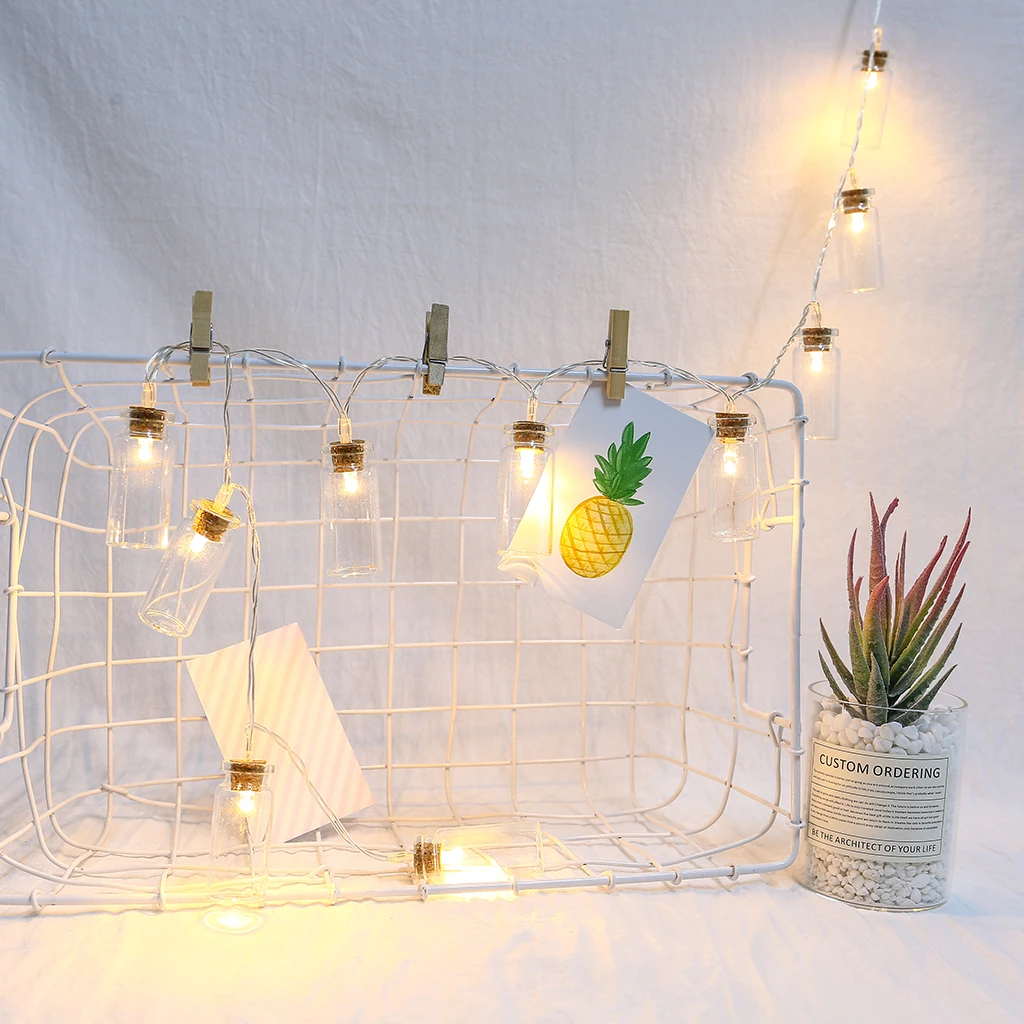 10LED стекло Желая бутылка декоративная форма огни гирлянда Ретро звезда Рождество