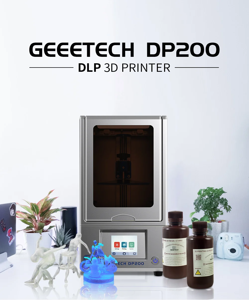 Geeetech DP200 светодиодная подсветка отверждения 3D-принтера DLP UV 40 Вт 405NM смола с wifi фантастика 20 мм/ч встроенный ломтик операции