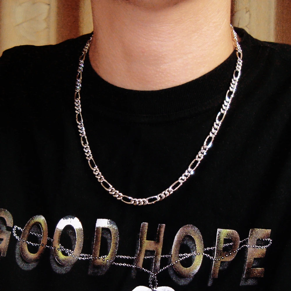 

Fashion Men's Original 925 Silver Necklace 6MM Figaro Chain 22'' Length Classic Jewelry Gift Birthday Party Accessories Hip-hop