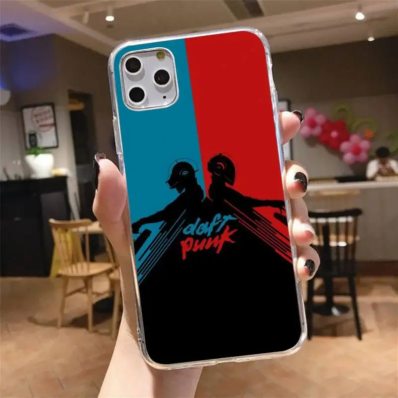 

Daft Punk Phone Case Transparent for iPhone 6 7 8 11 12 s mini pro X XS XR MAX Plus cover funda shell