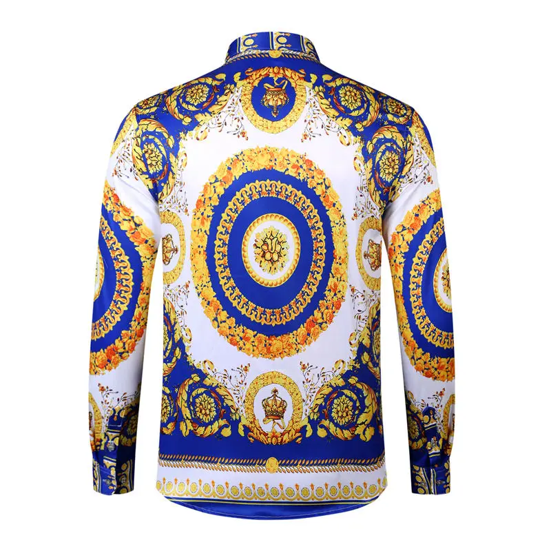 Рубашка Мужская/Женская с длинным рукавом винтажная сорочка цветочным принтом в