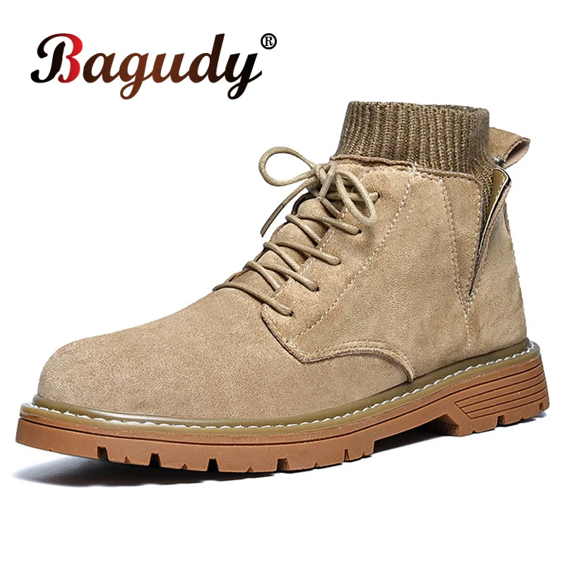 Зимние кожаные мужские ботинки Теплые зимние на меху Водонепроницаемые рабочие