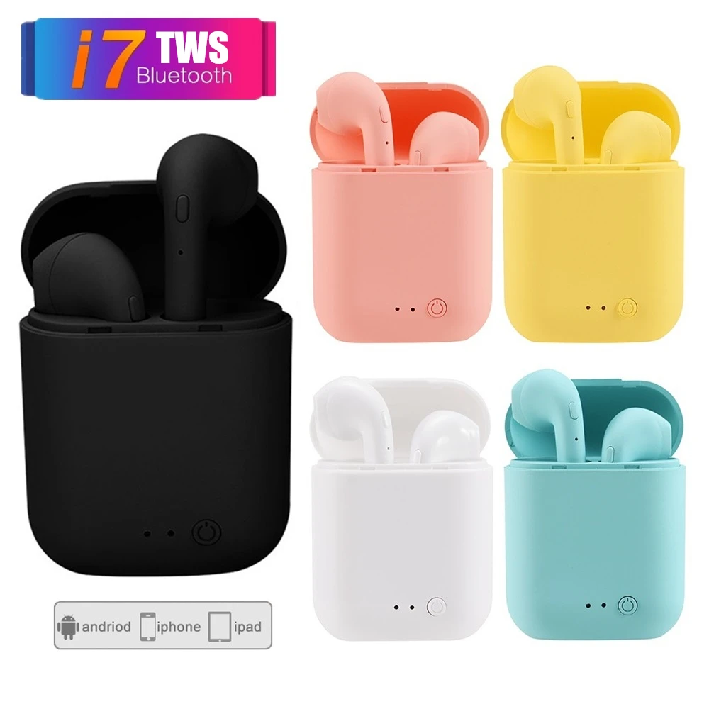 I7 TWS Bluetooth 5 0 наушники беспроводные бинауральные звонки гарнитура чехол мини
