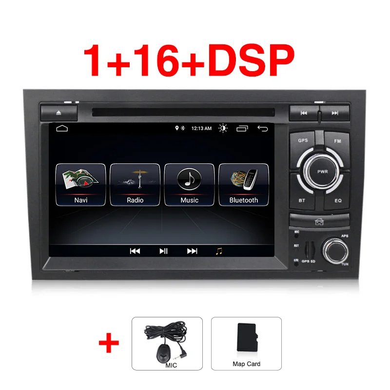 1G-16G DVD NaviFly DSP Android 9 четырехъядерный автомобильный Радио мультимедийный плеер для Audi A4 S4 RS4 2002-2008 с dvd gps функция зеркального соединения 2 Din - Цвет: 1G-16G DVD