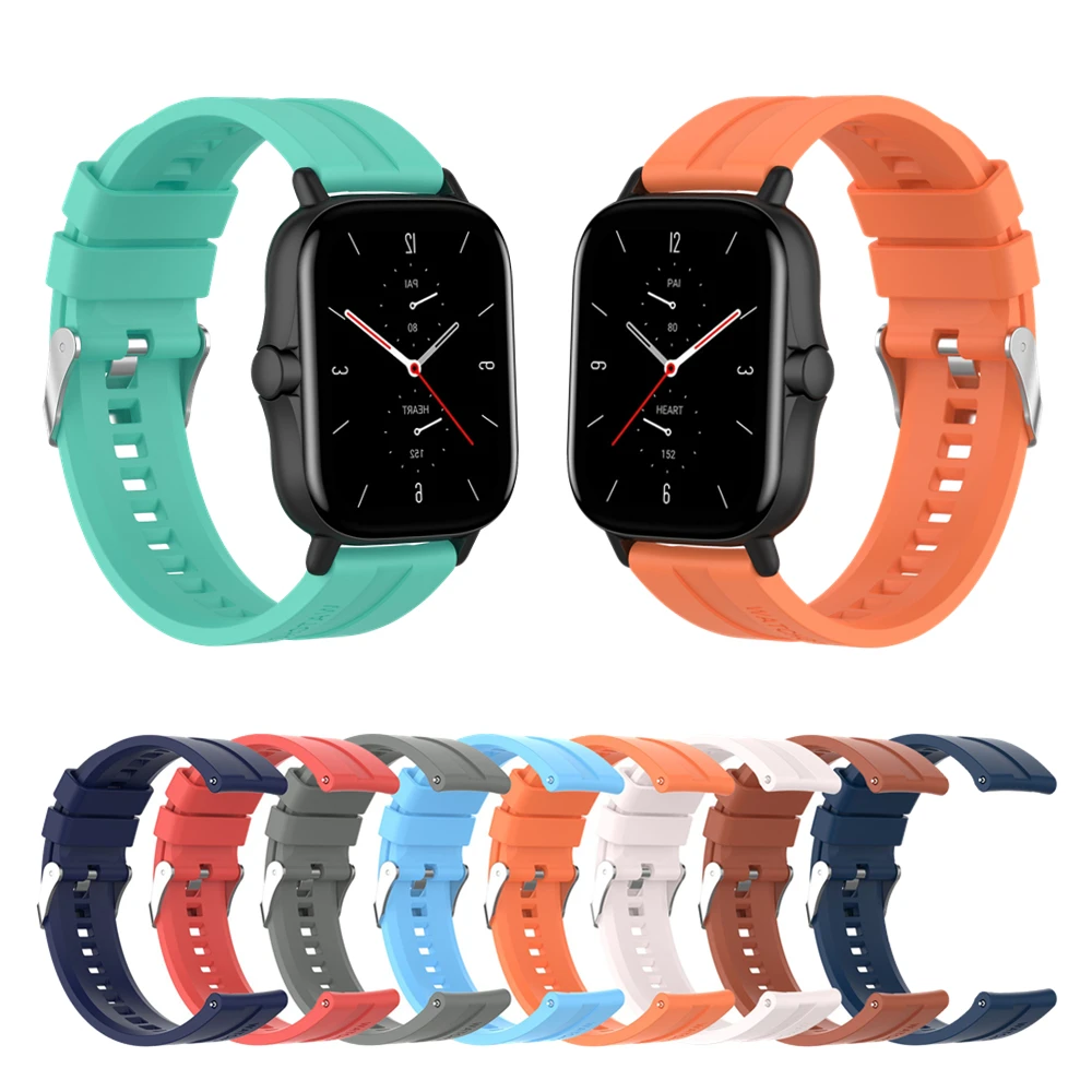 

Silicone Watch Strap For Huami Amazfit GTS 2 Wristbands Bracelet For Amazfit GTS 2 Mini/2e/Bip Lite/S/U Pro/GTR/2/Stratos Band