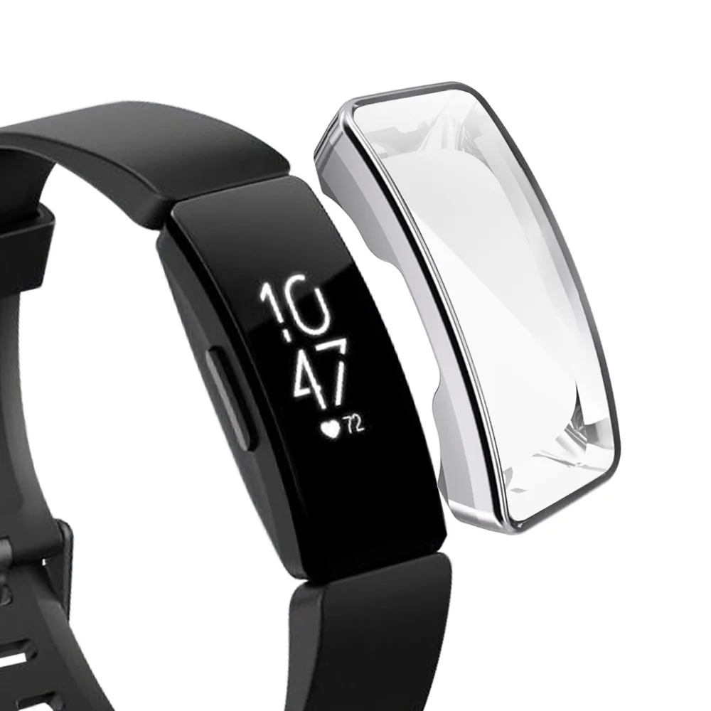 Серый Мягкий чехол из ТПУ Для Fitbit Inspire, 10 цветов, чехол для часов, защита экрана, аксессуары для умных часов, для Fitbit Inspire Hr - Цвет: Серый
