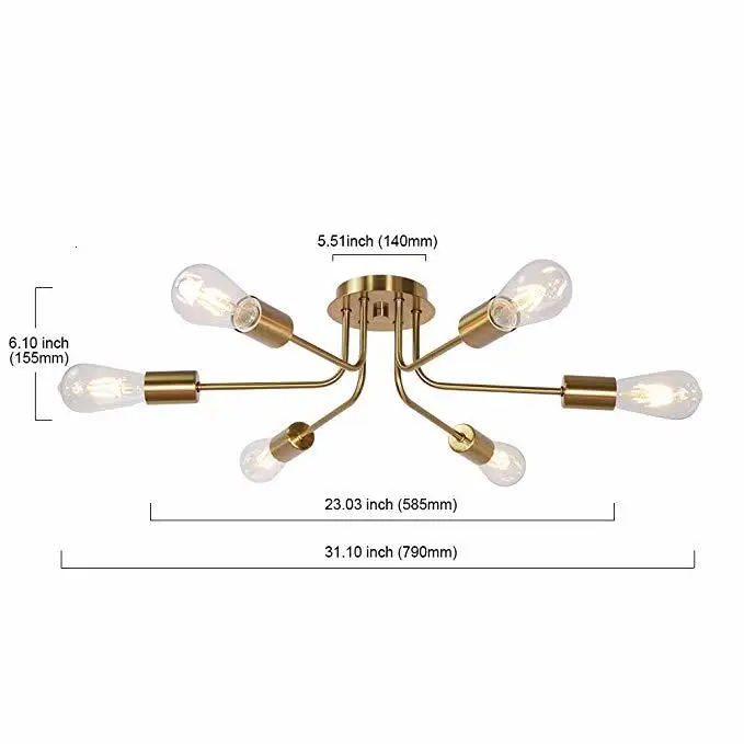 

Industrial ceiling light fixture with clear glass shade for dining room
