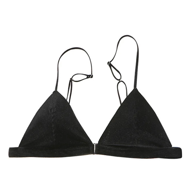 

New Women Sexy Velvet Underwear Ultra-thin Cotton Bra Push Up Adjustable Backless French Bralette Front Closure Lingerie