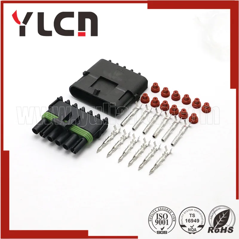 

1 Sets 6 Pins Way Auto Connector Plugs High Quality Delphi 2.5 Series Connectors