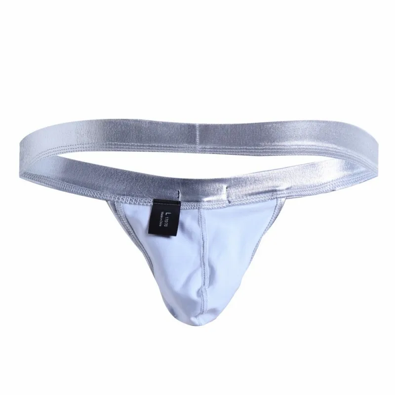 Мужские стринги из искусственной кожи черные трусы с открытой спиной