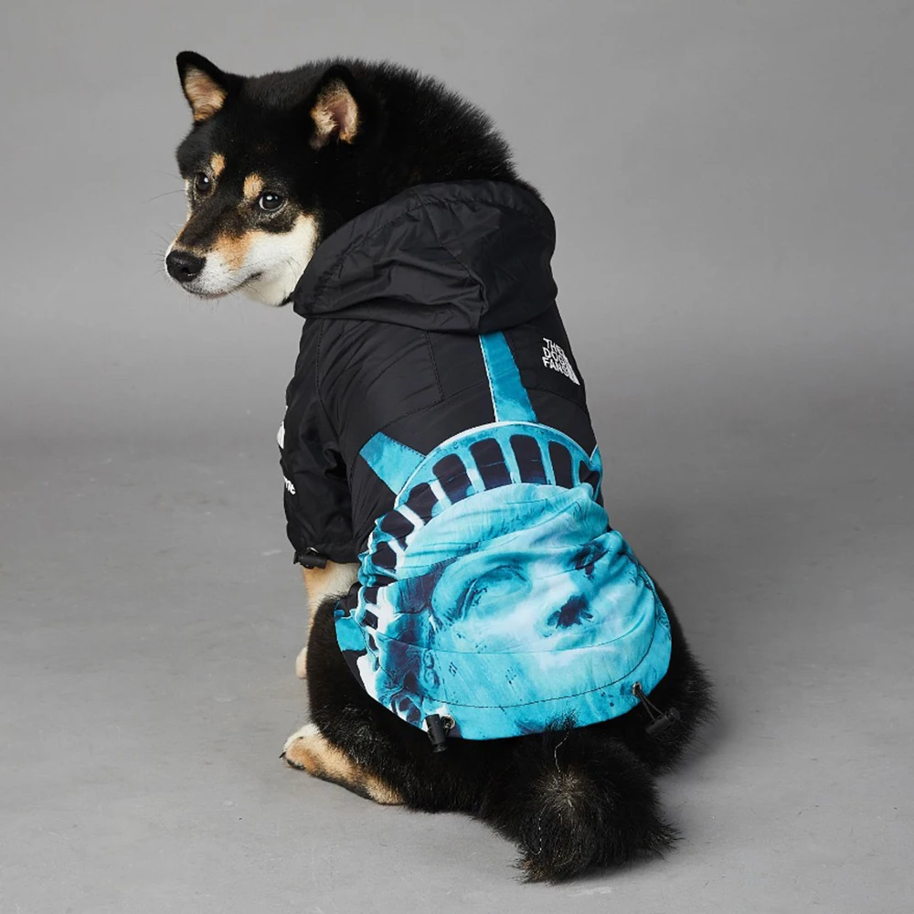 

French Bulldog Statue of Liberty Print Hoodies Pet Dog Clothes for Small Medium Big Dogs Clothing Puppy Windbreaker PC1584