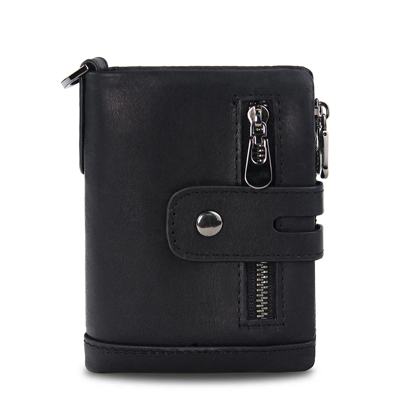 Luxucy Black Модный женский кошелек из натуральной кожи, женские кошельки на застежке с двойной молнией, дизайнерский Кошелек для монет, ID держатель для карт, тонкий кошелек унисекс - Цвет: Luxucy Black
