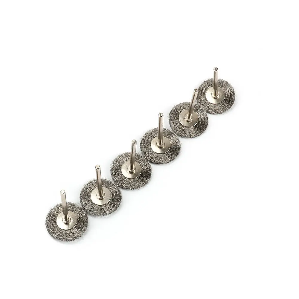 

50Pcs 25mm Mini Stainless Steel Wire Brush With 1/8 Shank Polishing Rotary Tool