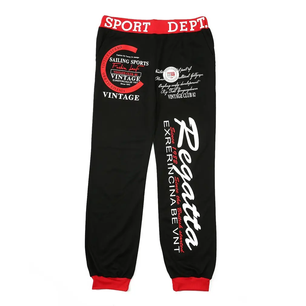 Мужские джоггеры свободные хлопковые брюки с буквенным дизайном и эластичным