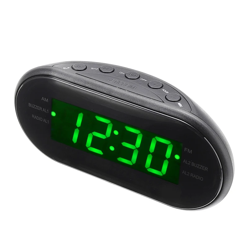 СВЕТОДИОДНЫЙ черный электронный таймер FM/AM радио цифровой будильник 24 часа
