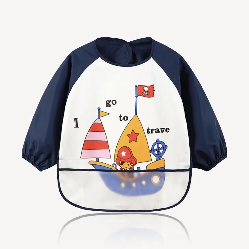 Милые детские нагрудники с героями мультфильмов непромокаемые для детей едят