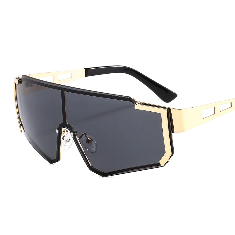 

Shield Sunglasses Women Men Oversized Windproof Sun Glasses One Peice Big Metal Frame Goggles Shades Sport UV400 Visor Mask