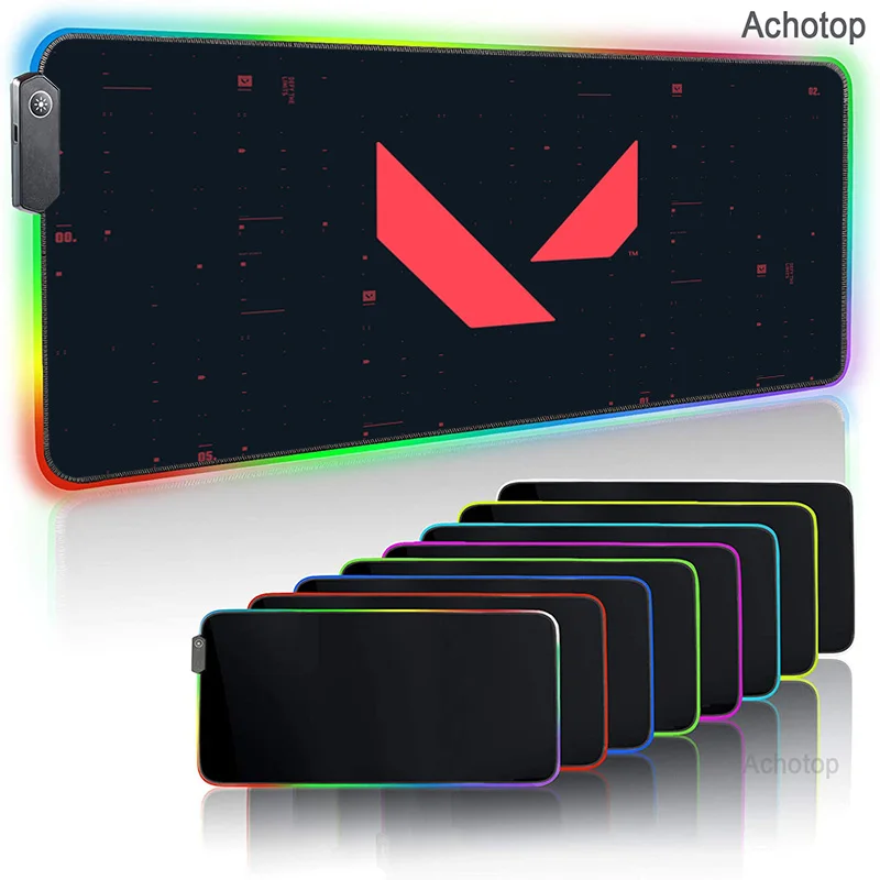 

Коврик для мыши Valorant, аксессуары для ПК, коврик для мыши Rgb со светодиодной подсветкой, коврик для игры в игры, игровой коврик для геймеров, ко...