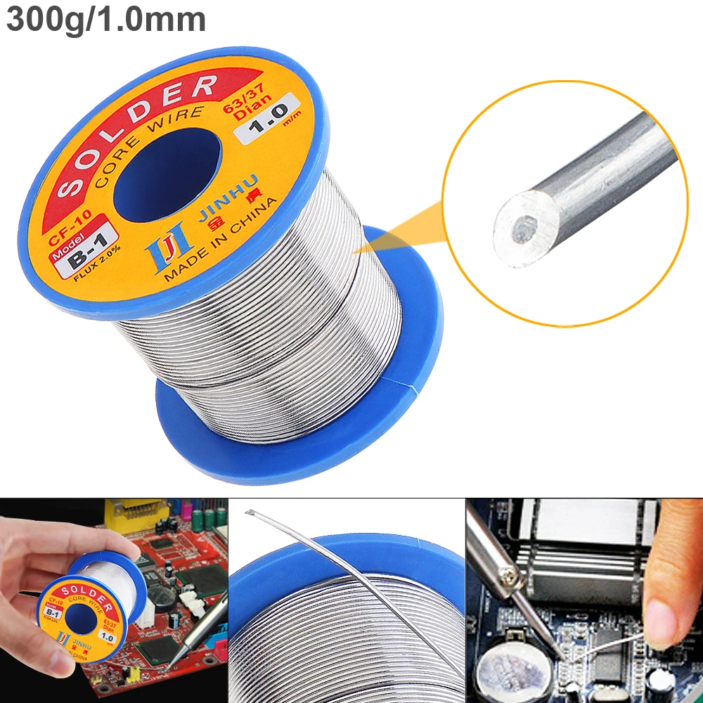 

63/37 B-1 300g 1.0mm No-clean Rosin Core Solder Wire with 2.0%Flux and Low Melting Point for Electric Soldering Iron