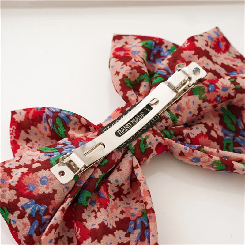 Шифоновая заколка для волос с разбитыми цветами и бантом Весенняя в японском