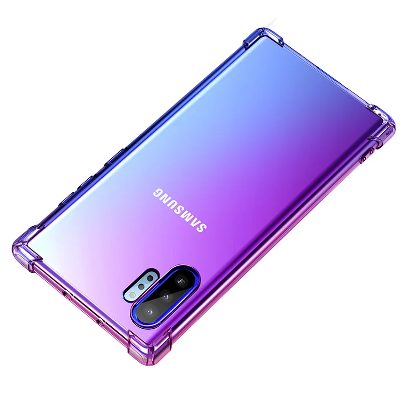 Градиент защитный силиконовый чехол для samsung Galaxy Note 10 9 8 S8 S9 S10 плюс S7 край A80 A70 A60 A50 A40 A30 A20 A10E корпус телефона