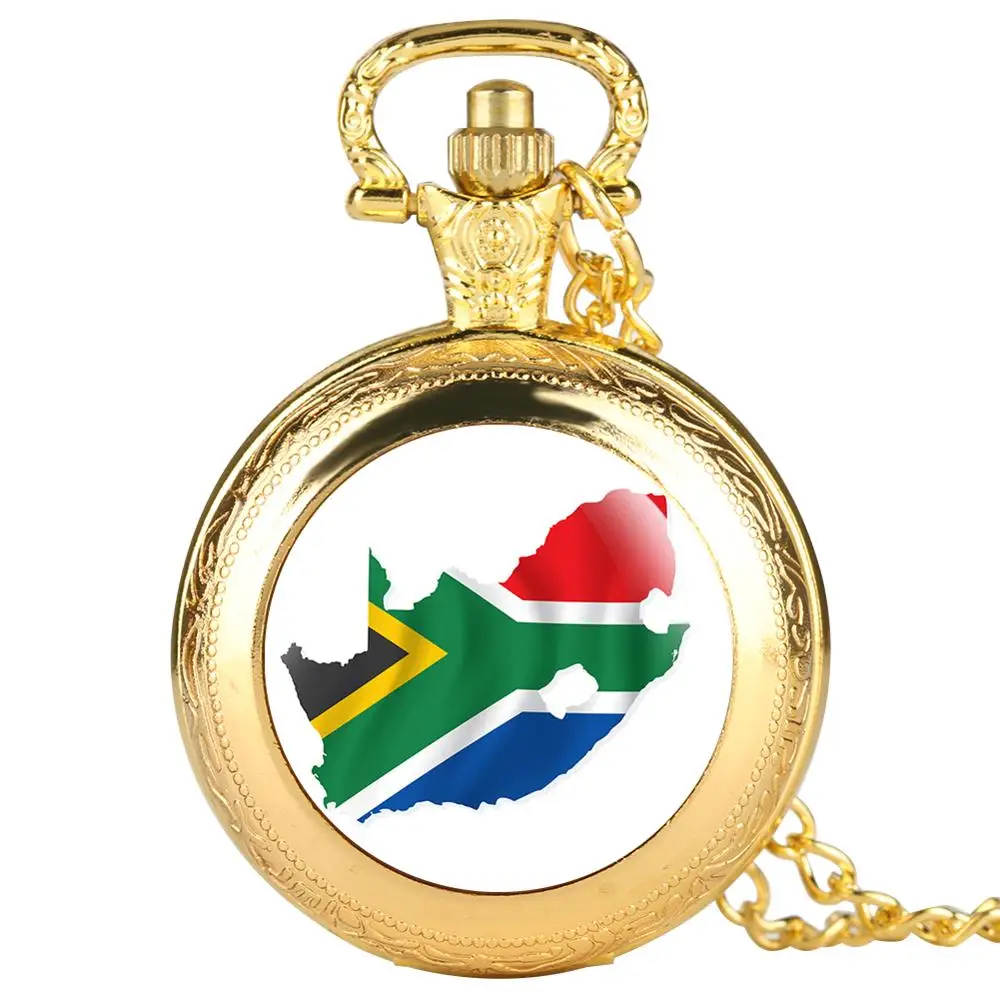 

South Africa Map Pocket Watch for Women Alloy orologio donna Analog Clock for Men Fob Pendant Accessory relojes de bolsillo