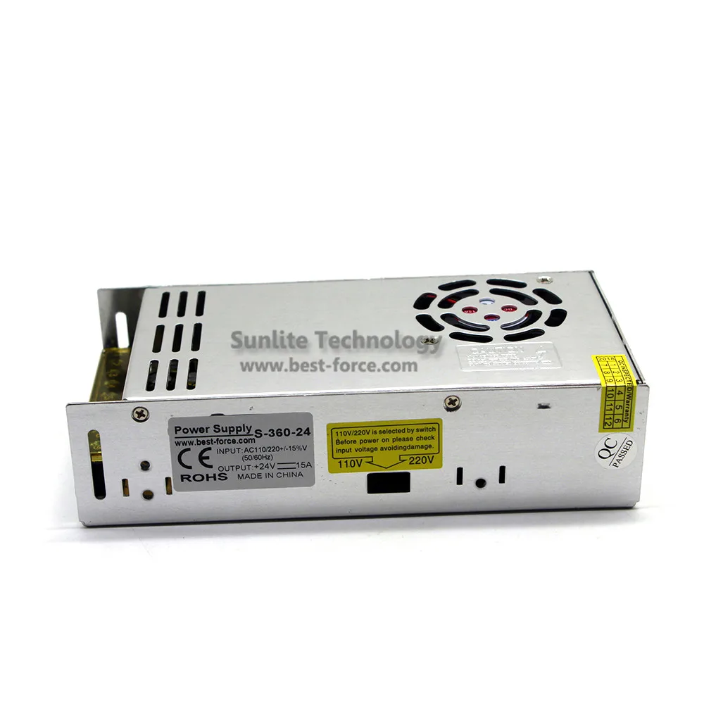 Универсальный переключатель питания 24 В 15 А 360 Вт светодиодный трансформатор 110 220