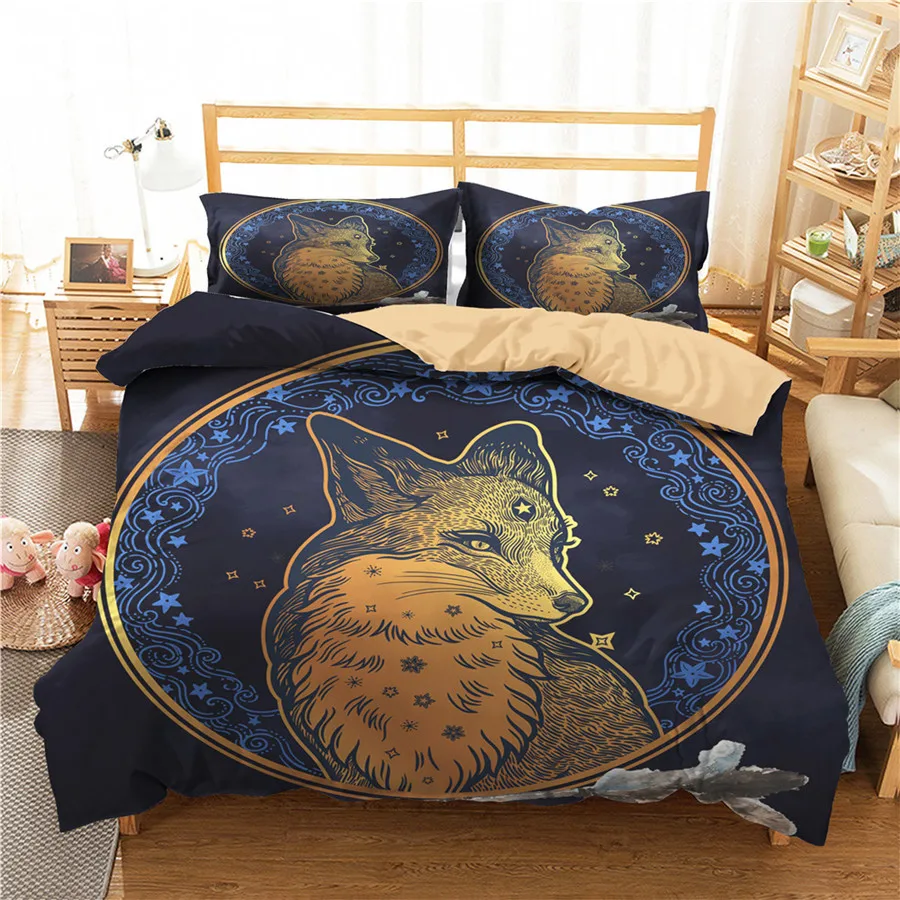

A Bedding Set 3D Printed Duvet Cover Bed Set Wolf Home Textiles for Adults Bedclothes with Pillowcase #L18