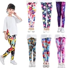 Леггинсы для девочек 1- 10 лет, эластичные, с цветочным принтом