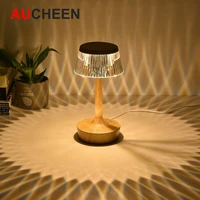 usb atmosphere diamond table lamp led touch night lights for bar coffee store bedroom bedside indoor decor three color desk lamp