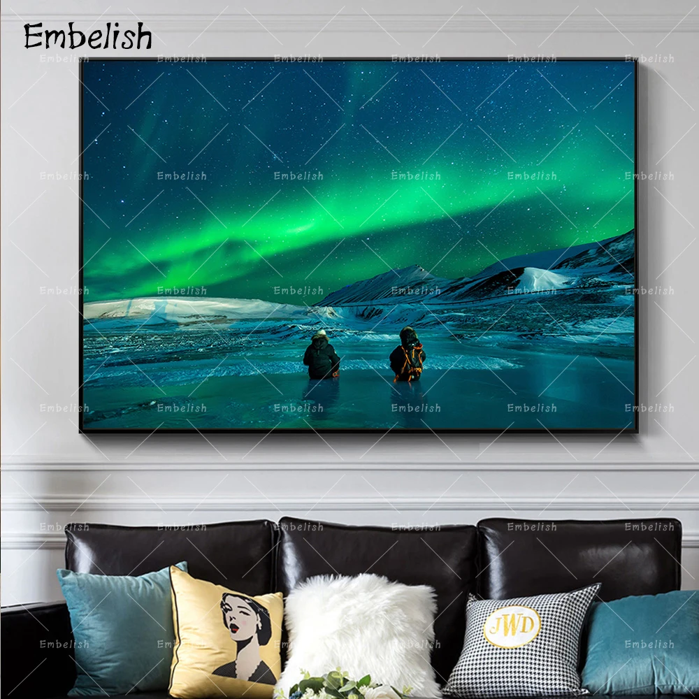 

Embelish 1 Pieces HD Print On Canvas Oil Paintings Aurora Landscape Wall Art Pictures For Living Room Home Decor Wall Posters