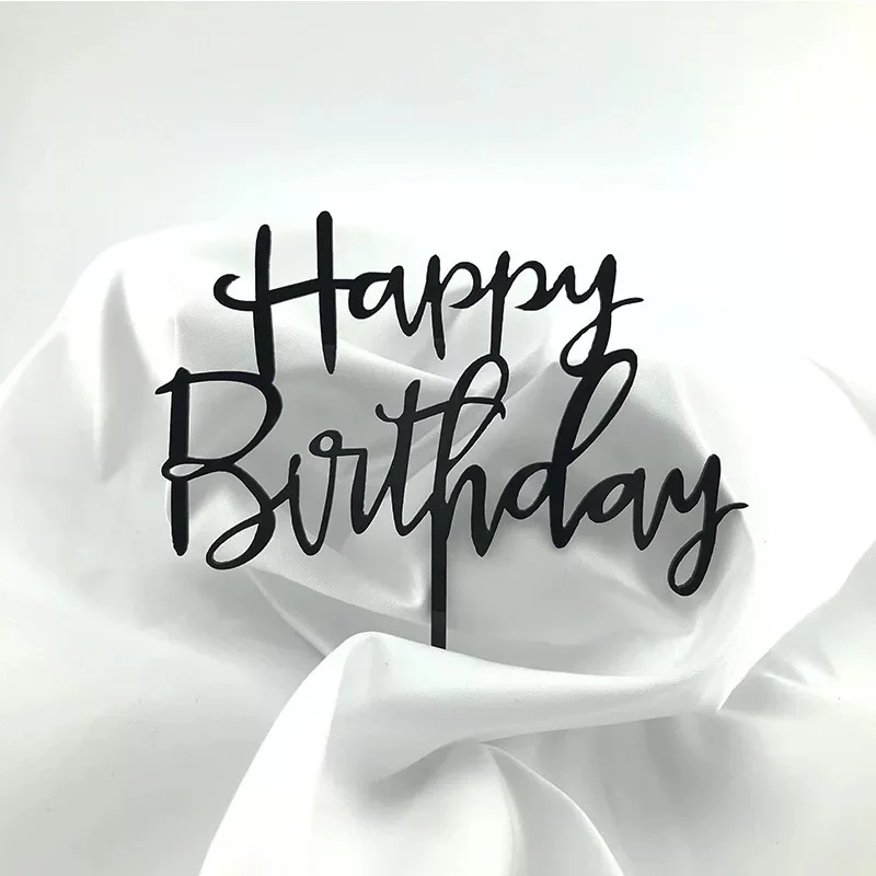 New happy birthday cake topper Baking Dessert Insert Decor Cupcake wedding Birthday Party Decorations baby shower Cake Top | Дом и сад