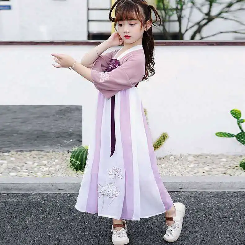 Традиционный костюм ханьфу для девочек старинного китайского фестиваля детское