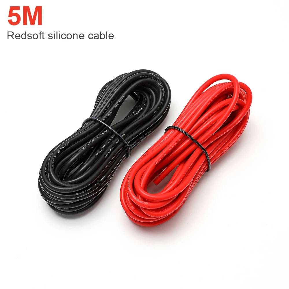 10m/wholesale super soft high temperature resistant silicone wire 10 12 14 16 18 20 22 24 26 AWG (5m red 5m black) color