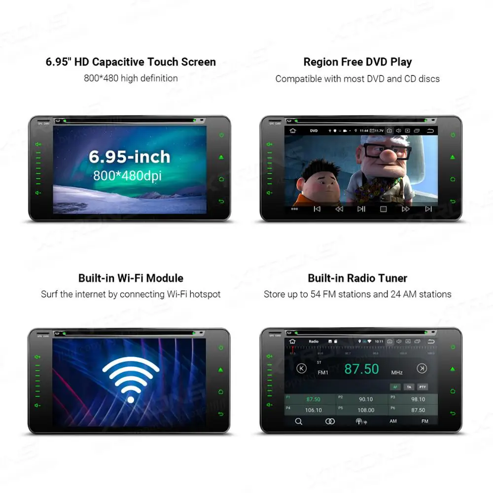 XTRONS 6 95 ''Android 10 0 Octa Core автомобильный DVD плеер радио GPS для Toyota RAV4 Corolla Vios Hilux Terios Land