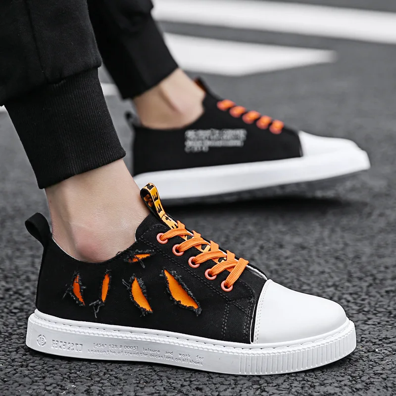 

2019 Hot Sale Men's Canvas Shoes Fashion Autumn Comfortsble Men Casual Shoes High Quality Lace-up Breathable Male Shoes U1-65