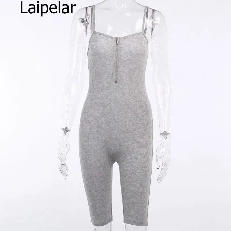 

2020 Summer Women Sexy Jumpsuit Streetwear Sleeveless Skinny Bodycon Solid Knitted Sport Jumpsuits Romper Playsuit For Women