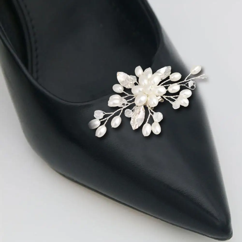 1 пара элегантных Стразы зажимы для обуви цветок платье шляпа Свадебная