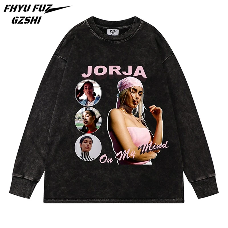 

Autumn High Quality Edgy Punk Cotton Pink Girl Letter Printing Hip Hop Men Women O Neck Loose Long Sleeve Pullover WY9