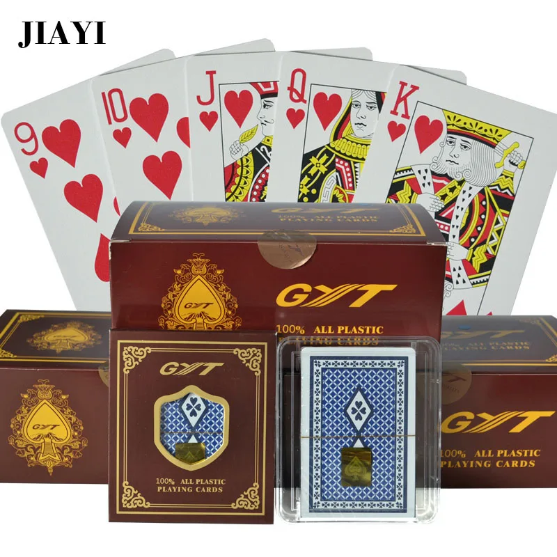 JIAYI Texas Holdem 100% Пластиковые ПВХ игральные карты игры покерные водонепроницаемые и