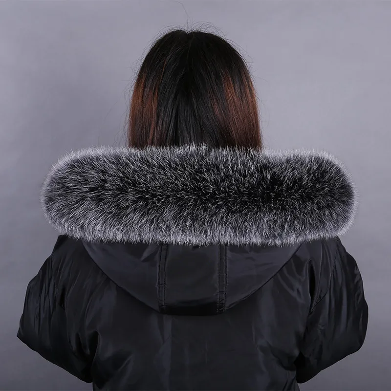 Воротник из лисьего меха 100% натуральный Лисий Мех шарфы для женщин теплое пальто