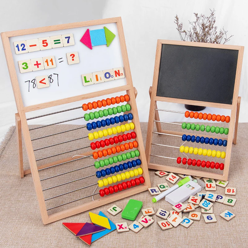 

Многофункциональная деревянная обучающая подставка Abacus, игрушки Монтессори, доска с подсчетом для познания, математическая игрушка для ра...