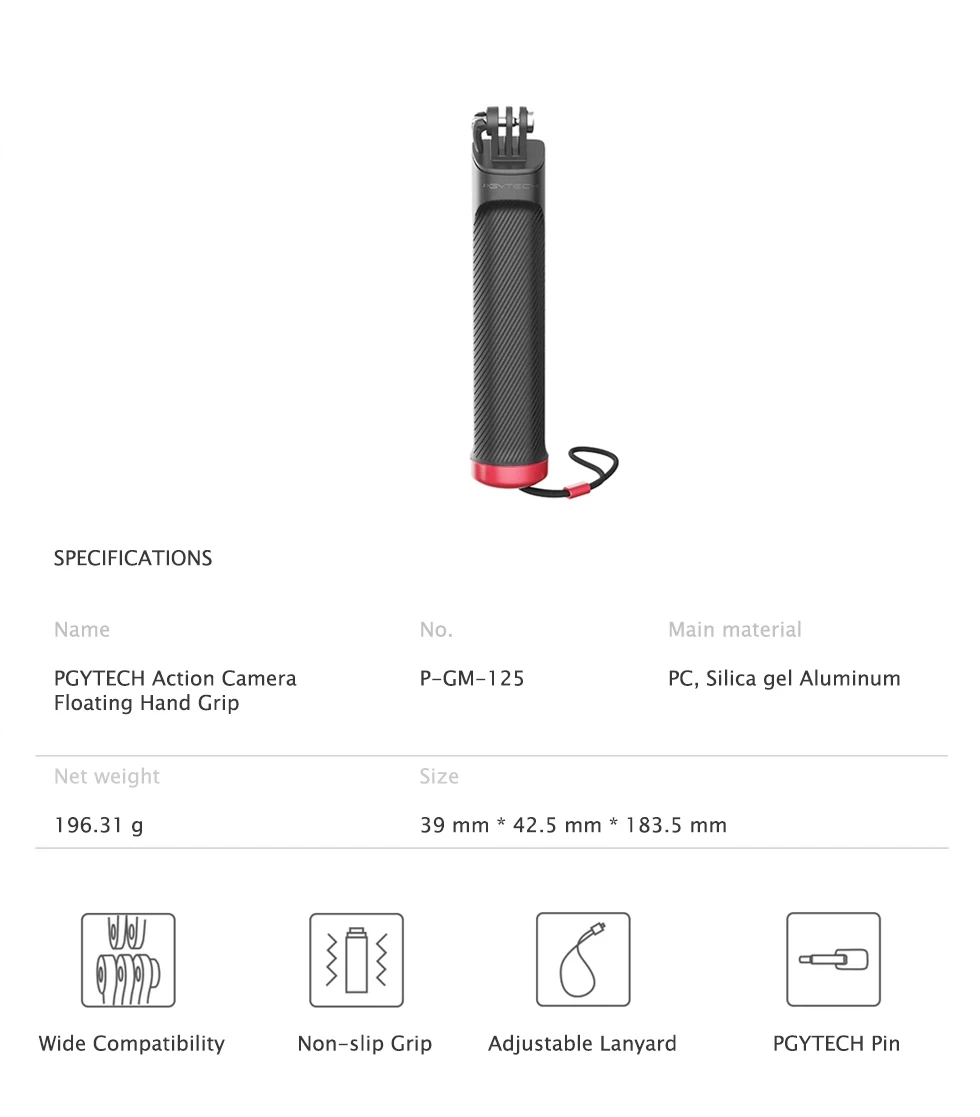 PGYTECH экшн Камера плавающая рукоятка для Камера GoPro Hero 7 сессии Gopro Hero 6 5 4 3+ 2 водные виды спорта Действие Камера s обработчик АКС