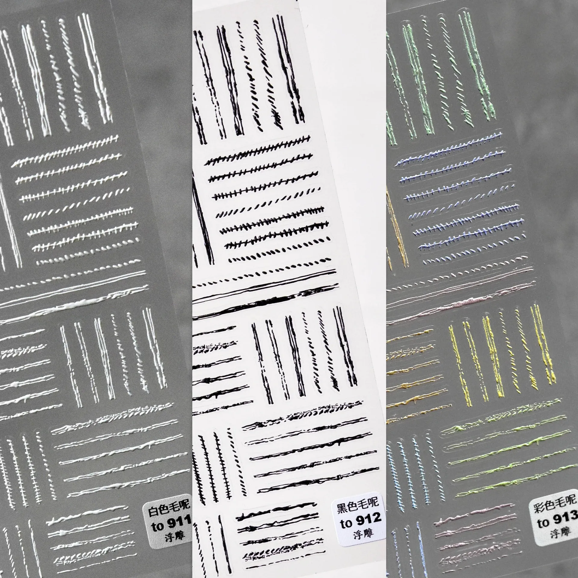 

Высококачественные наклейки для дизайна ногтей, черные, белые текстурные полосы для свитера, наклейки для ногтей, осенне-зимний дизайн ногт...