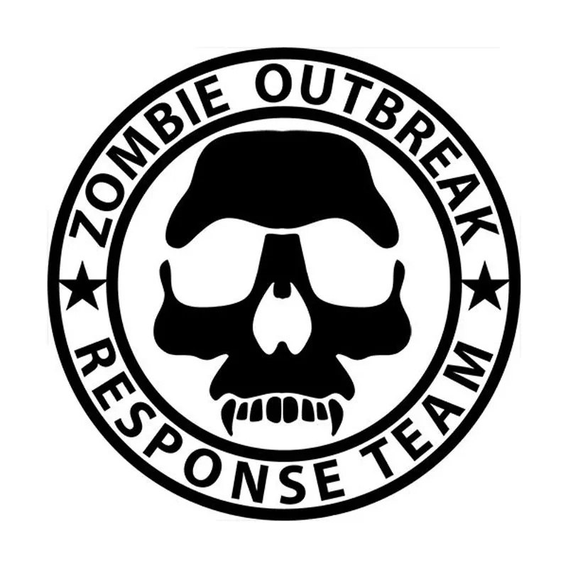 

Zombie Outbreak Response Team Creative Skull Cool Decal Pvc Decal Is Suitable for All Kinds of Cars Black/white, 14cm*14cm