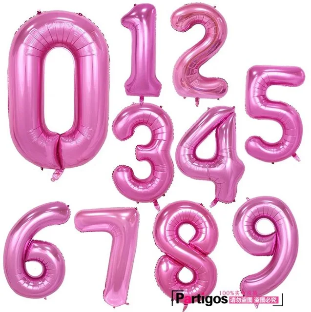 

2021 new 30/40 inch Rose Gold Silver Foil Number Balloons Birthday Party Decor Air Helium Number Globos Kid Baloons Birthday