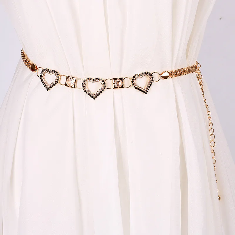 Женский пояс с подвеской в форме сердца стразы декоративная цепочка на для