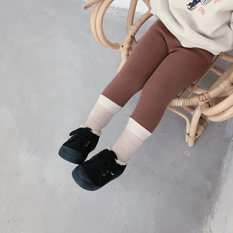 Зимние Симпатичные Модные лоскутные леггинсы для девочек детские хлопковые