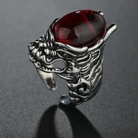 unique elegant gem adjustable blue color stone rose rings vintage evil dragon ring jewelry mens best gift